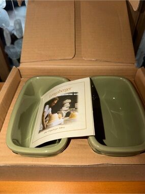 Longaberger Sage Dash Bowls Set of 2 -New